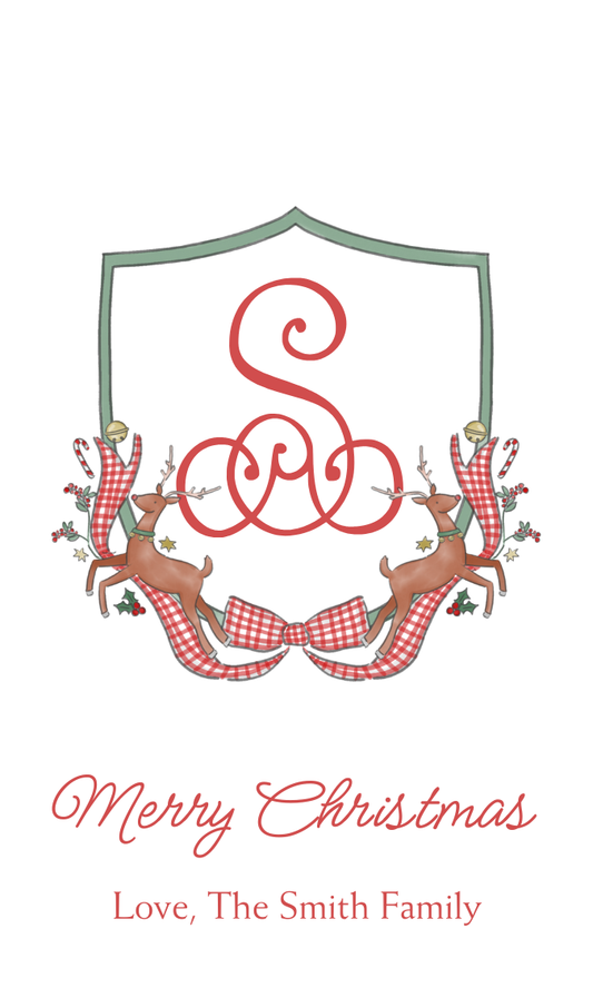 CHRISTMAS REINDEER CREST GIFT TAG