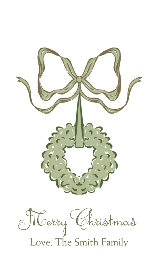 CHRISTMAS WREATH GIFT TAG