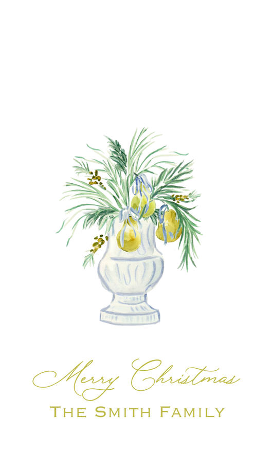GREEN CHRISTMAS ARRANGEMENT GIFT TAG