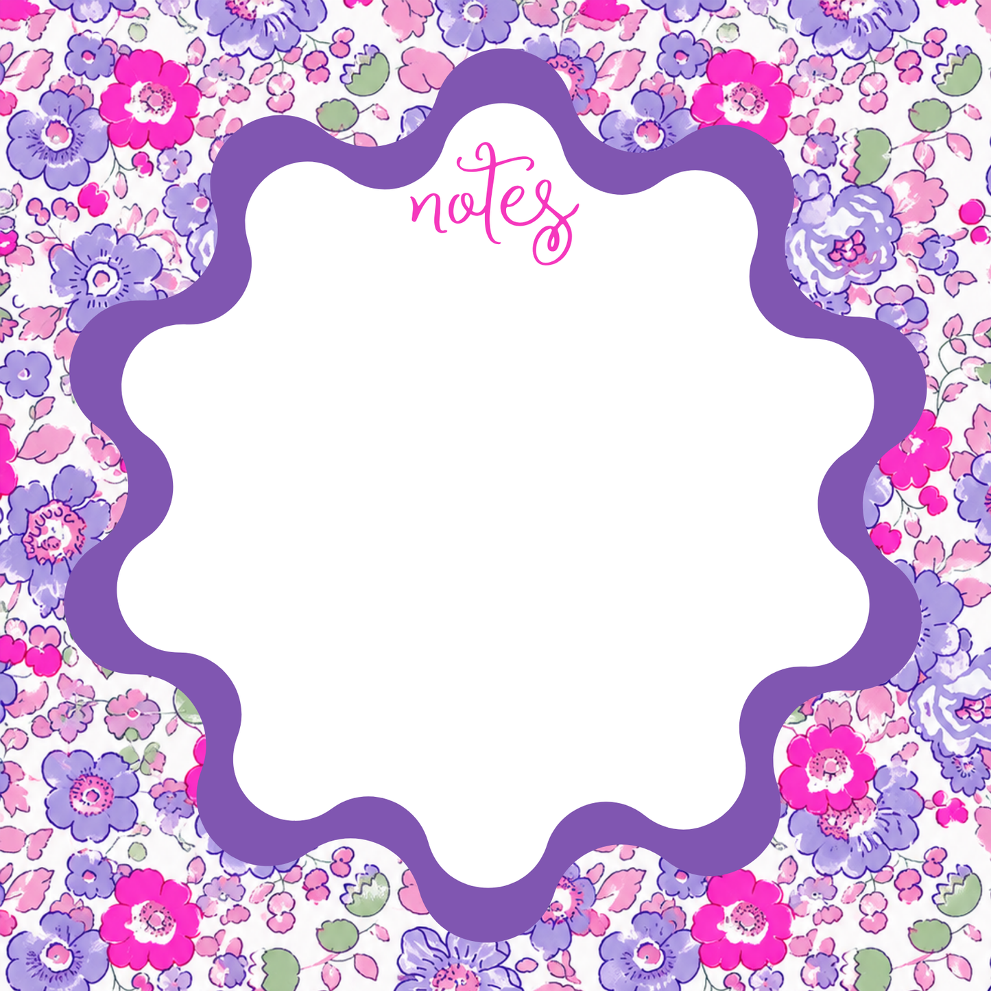 NEON PURPLE LIBERTY BITTY FLORAL  NOTEPAD