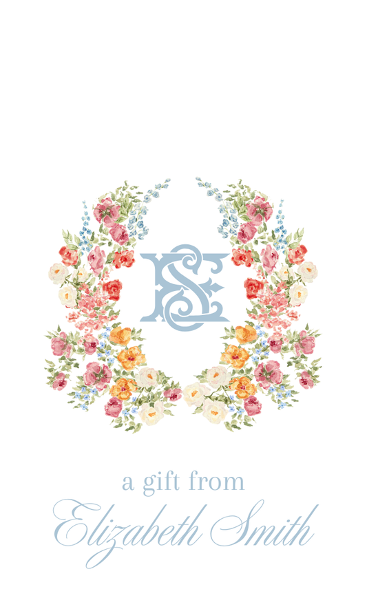 floral gift tag