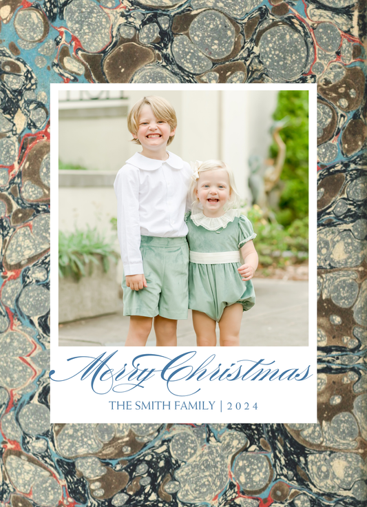 MARBLED CHRISTMAS CARD