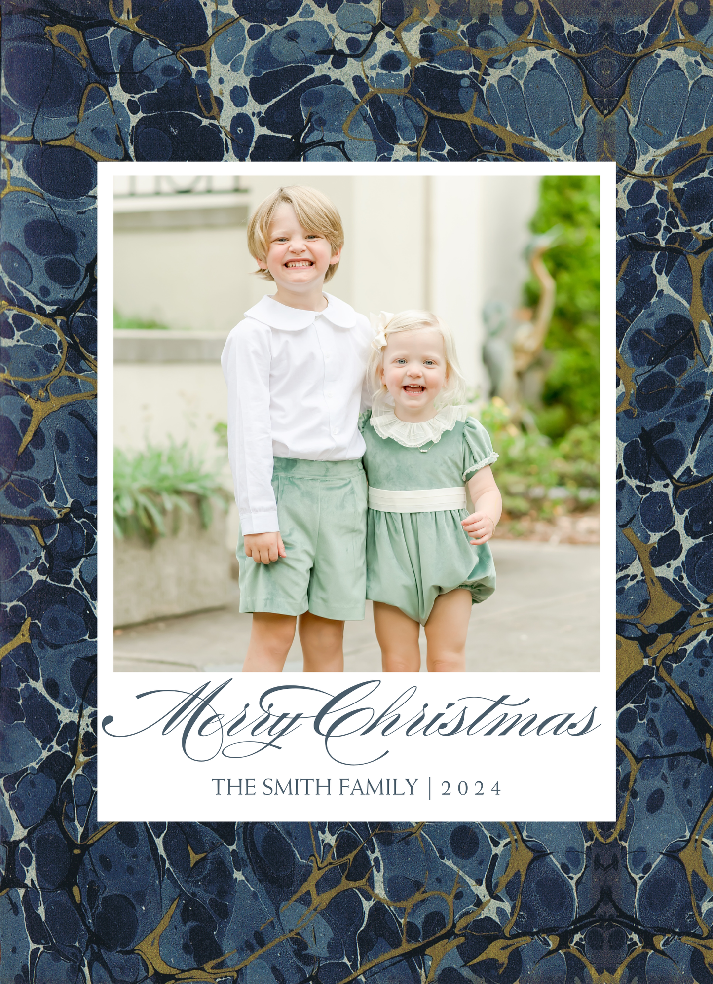 MARBLED CHRISTMAS CARD