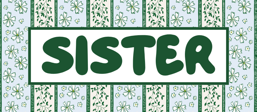 GREEN FLORAL RECTANGLE VINYL LABEL