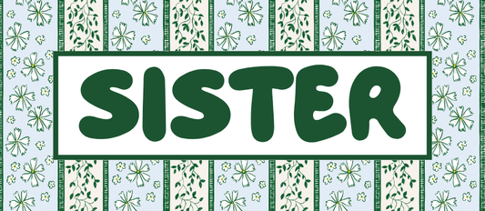 GREEN FLORAL RECTANGLE VINYL LABEL