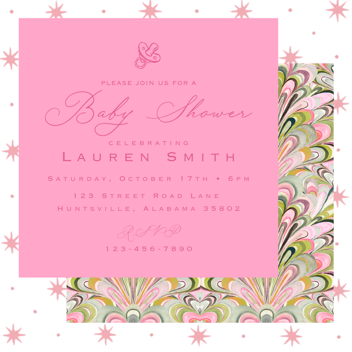 PINK BABY SHOWER INVITATION