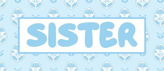 BLUE FLORAL RECTANGLE VINYL LABEL