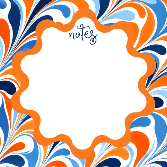 NEON ORANGE + BLUE COLORFUL NOTEPAD