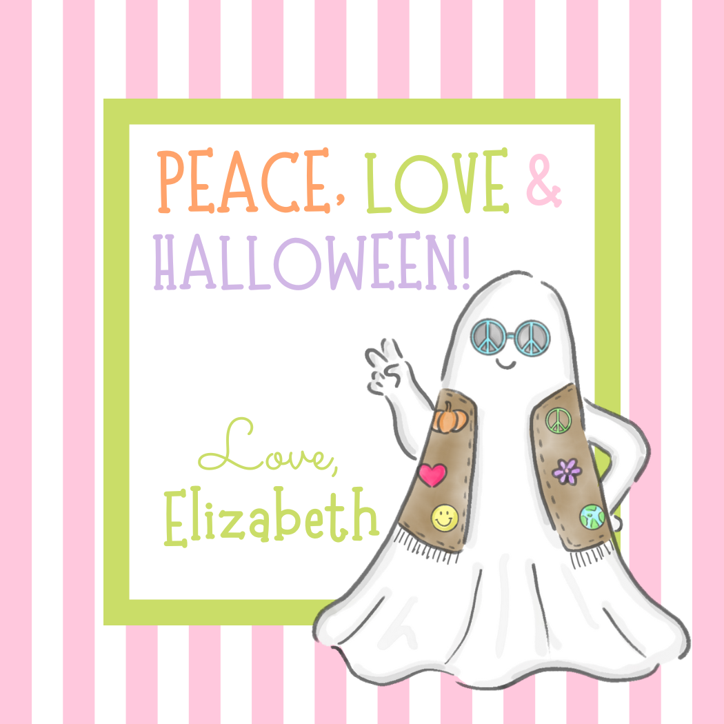 PEACE, LOVE & HALLOWEEN GIFT TAG