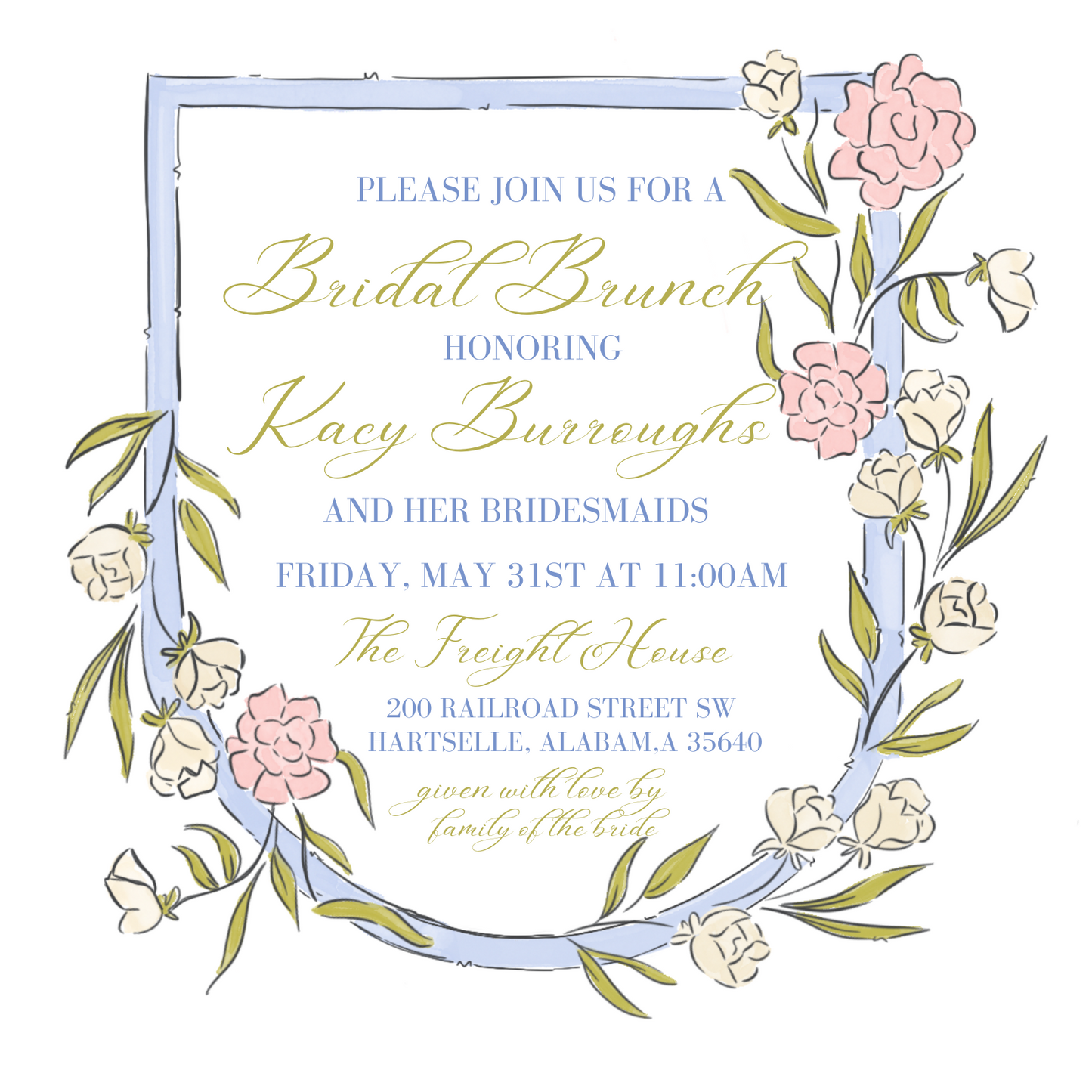 FLORAL CREST INVITATION