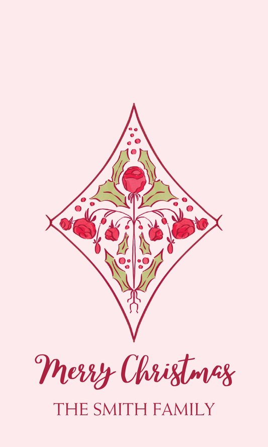 CHRISTMAS DIAMOND FLORAL GIFT TAGS