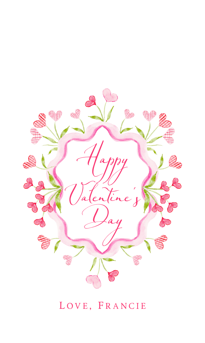HEART FLOWER CREST VALENTINE TAG