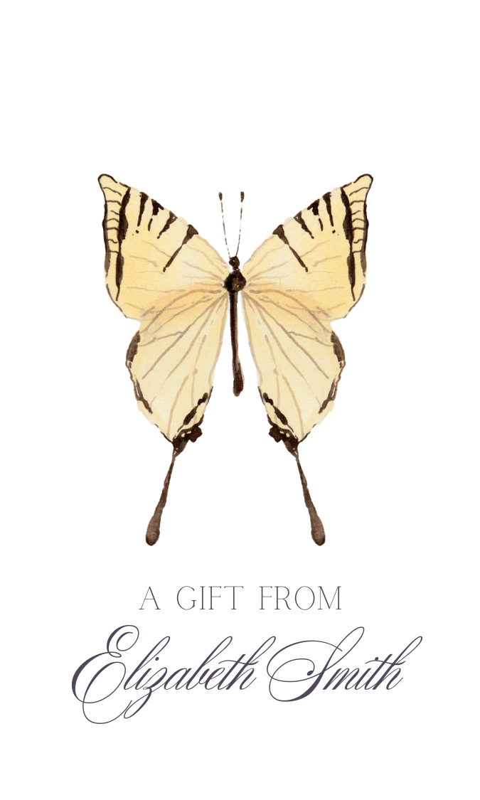 butterfly gift tag