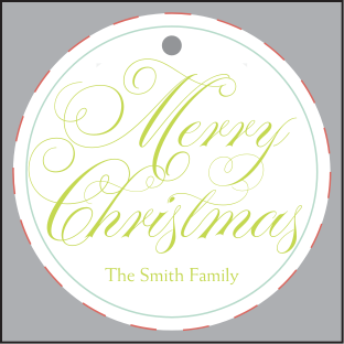 MERRY CHRISTMAS ROUND GIFT TAG