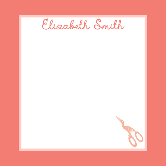 NEEDLEPOINT VINTAGE SCISSORS NOTEPAD