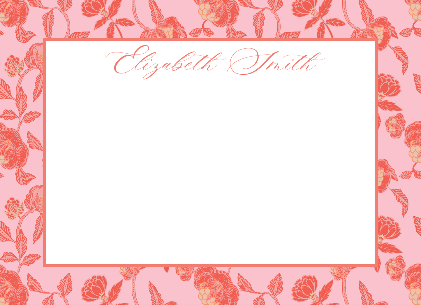 pink and orange floral stationery