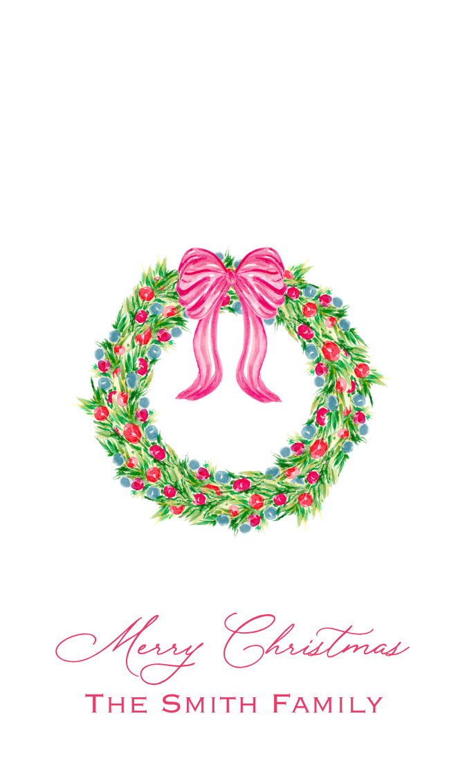 PRETTY PINK WREATH GIFT TAG