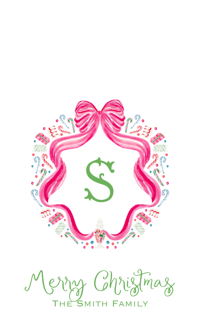 PINK CANDY CREST GIFT TAG
