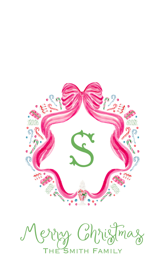 PINK CANDY CREST GIFT TAG
