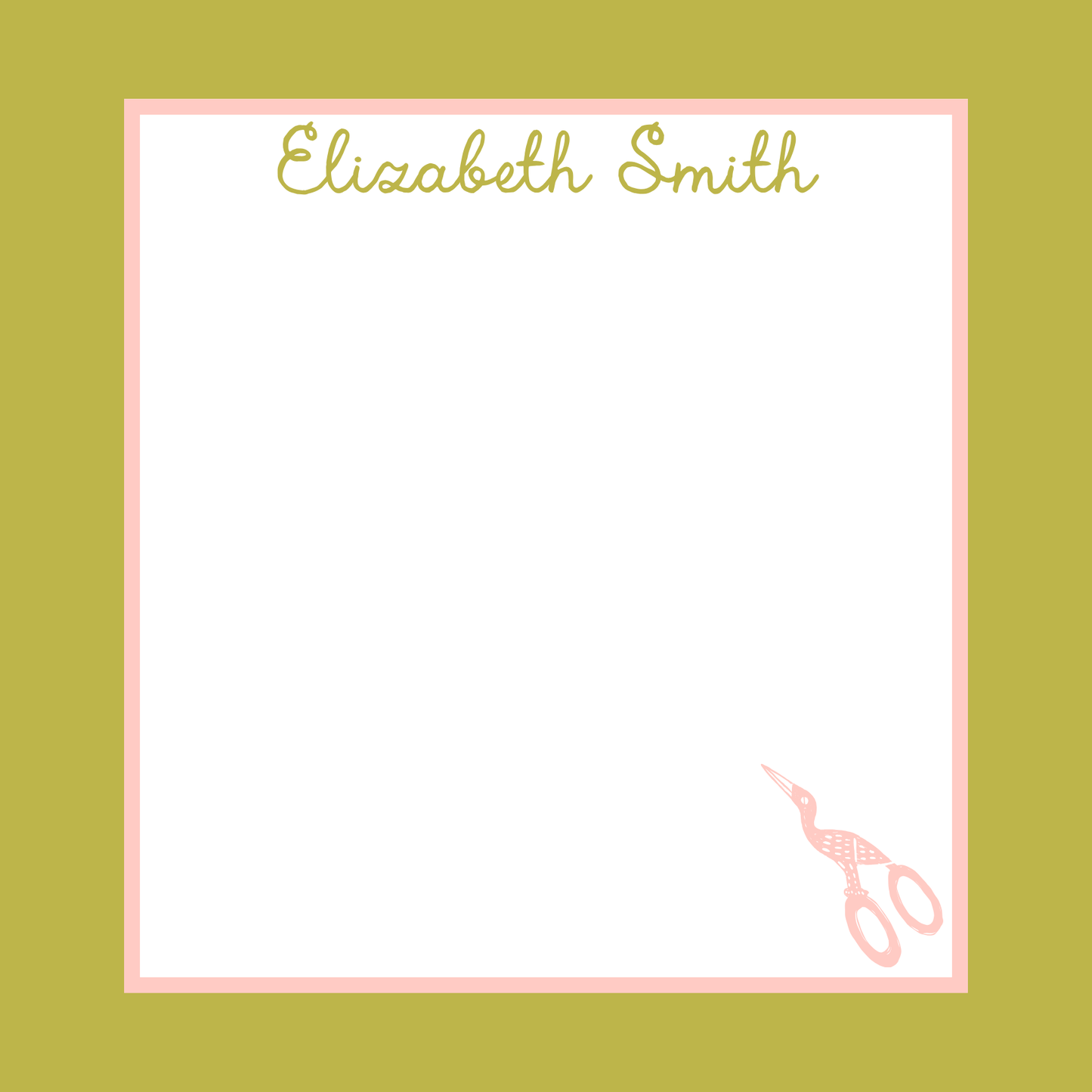 NEEDLEPOINT VINTAGE SCISSORS NOTEPAD