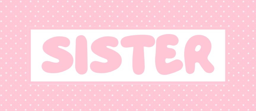 LITTLE STARS IN PINK RECTANGLE VINYL LABEL