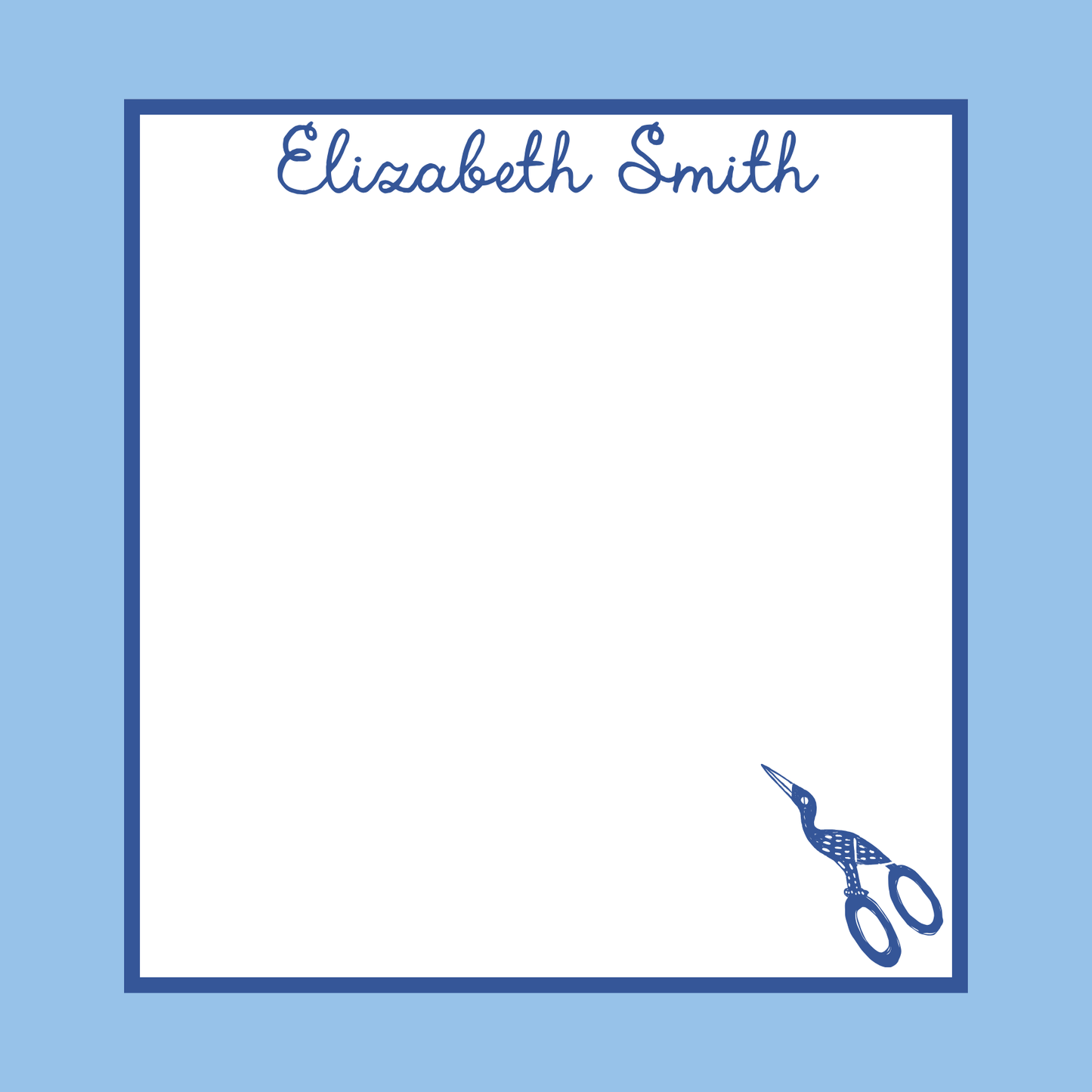 NEEDLEPOINT VINTAGE SCISSORS NOTEPAD