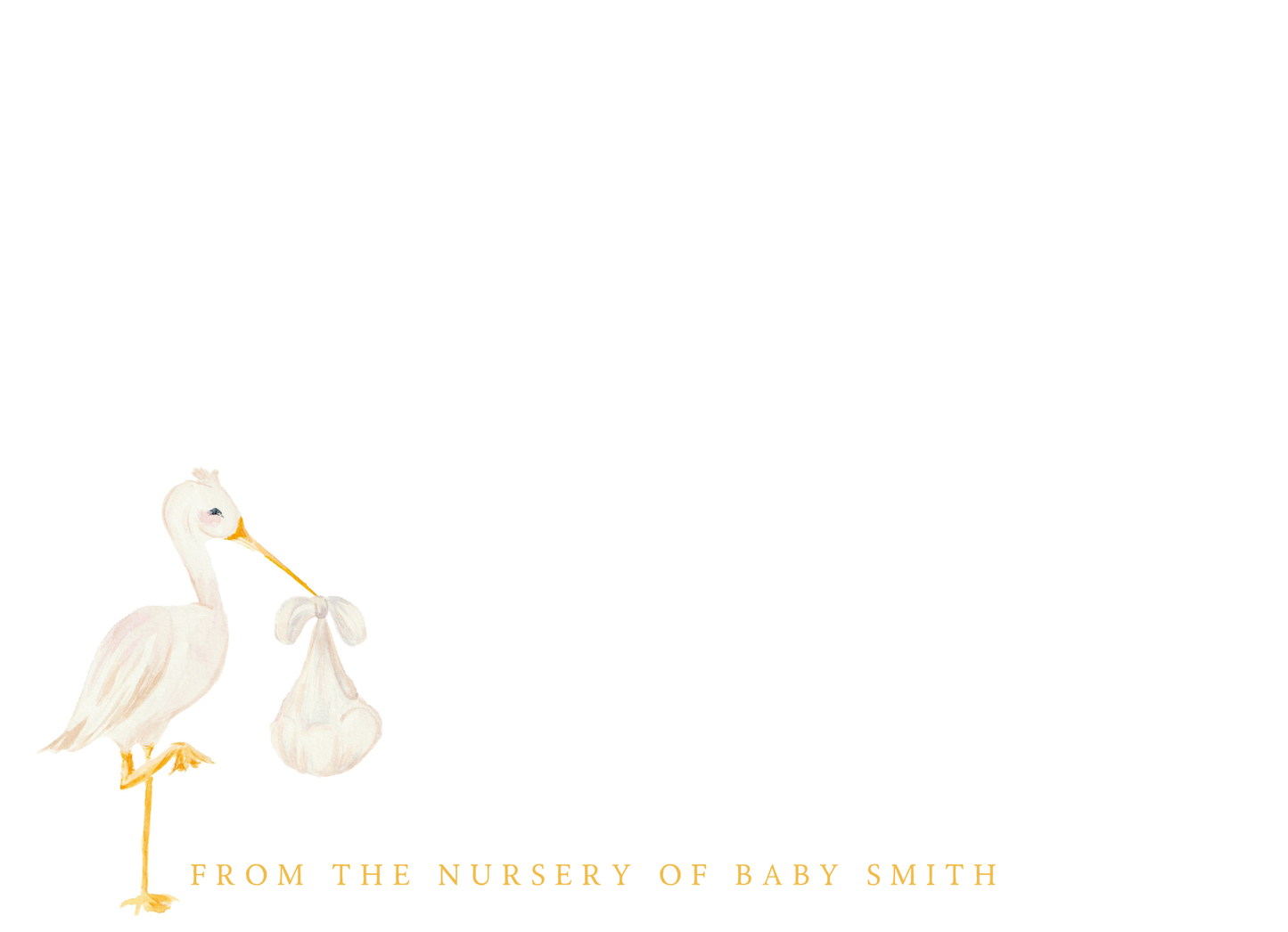 stork nursery stationery