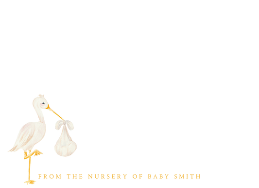 stork nursery stationery