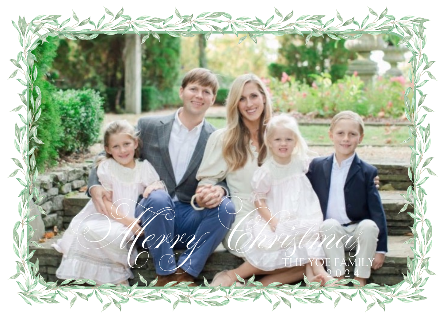 WATERCOLOR GREENERY CHRISTMAS CARD