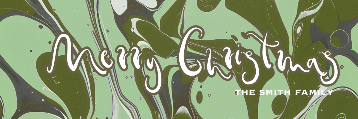 long + skinny GREEN MARBLED GIFT TAG