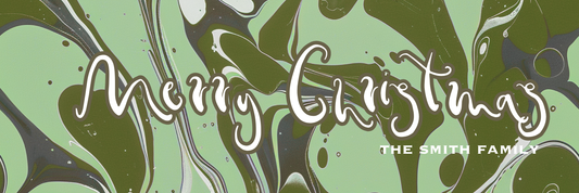 long + skinny GREEN MARBLED GIFT TAG