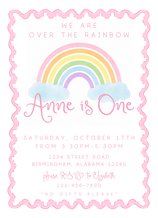 OVER THE RAINBOW INVITATION