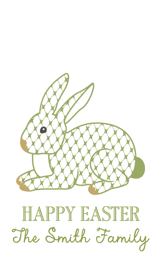 GREEN BUNNY GIFT TAG