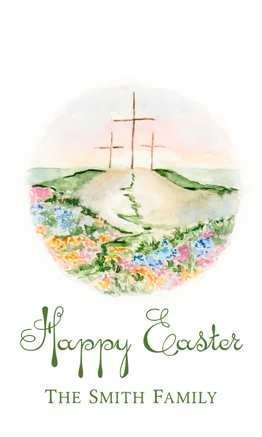 WATERCOLOR CROSS GIFT TAG
