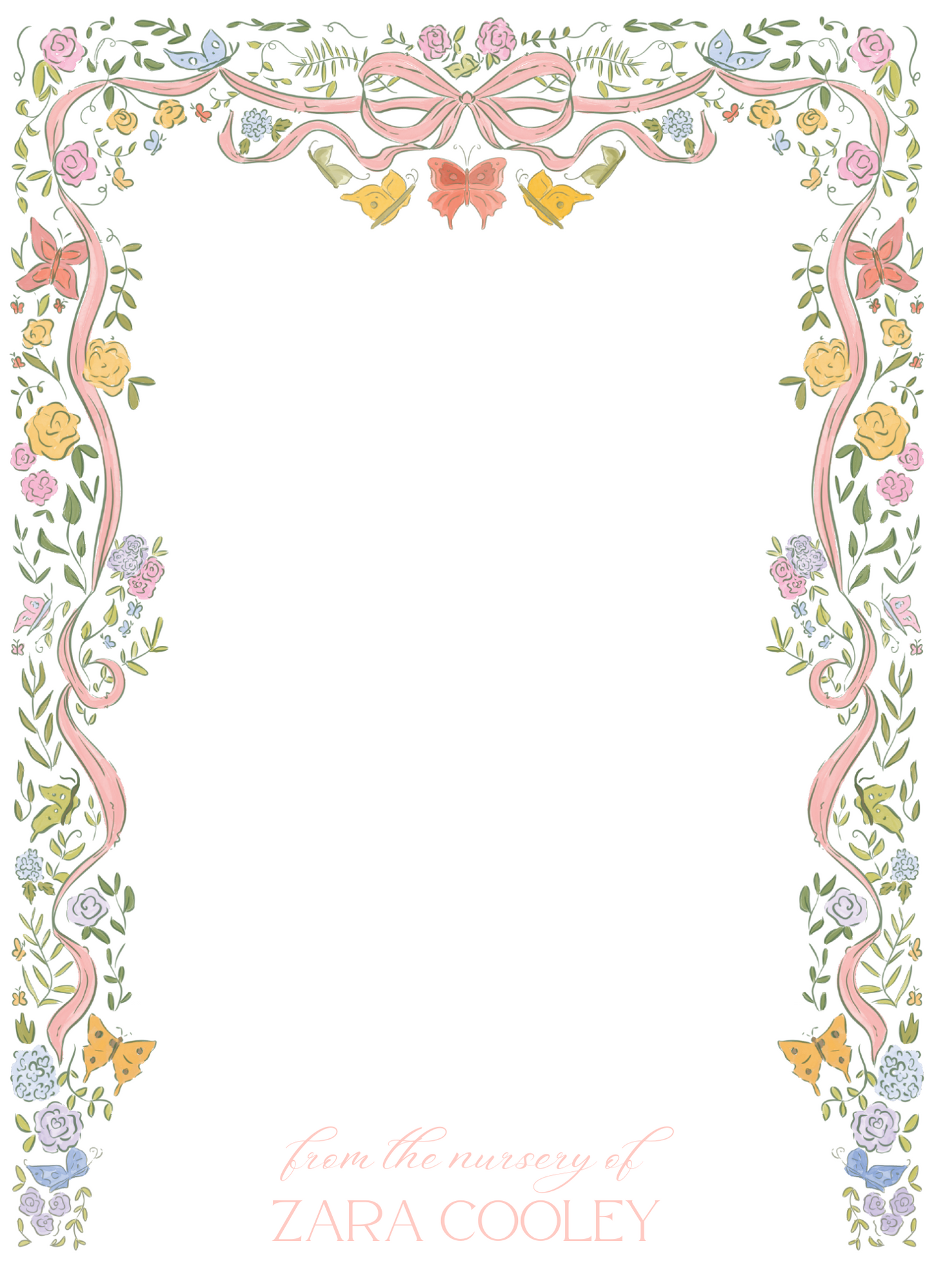 butterfly graden nursery stationery