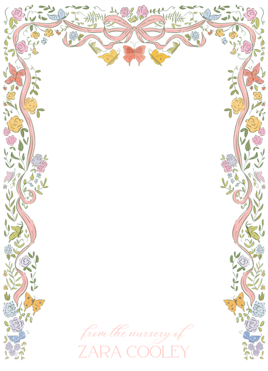 butterfly graden nursery stationery