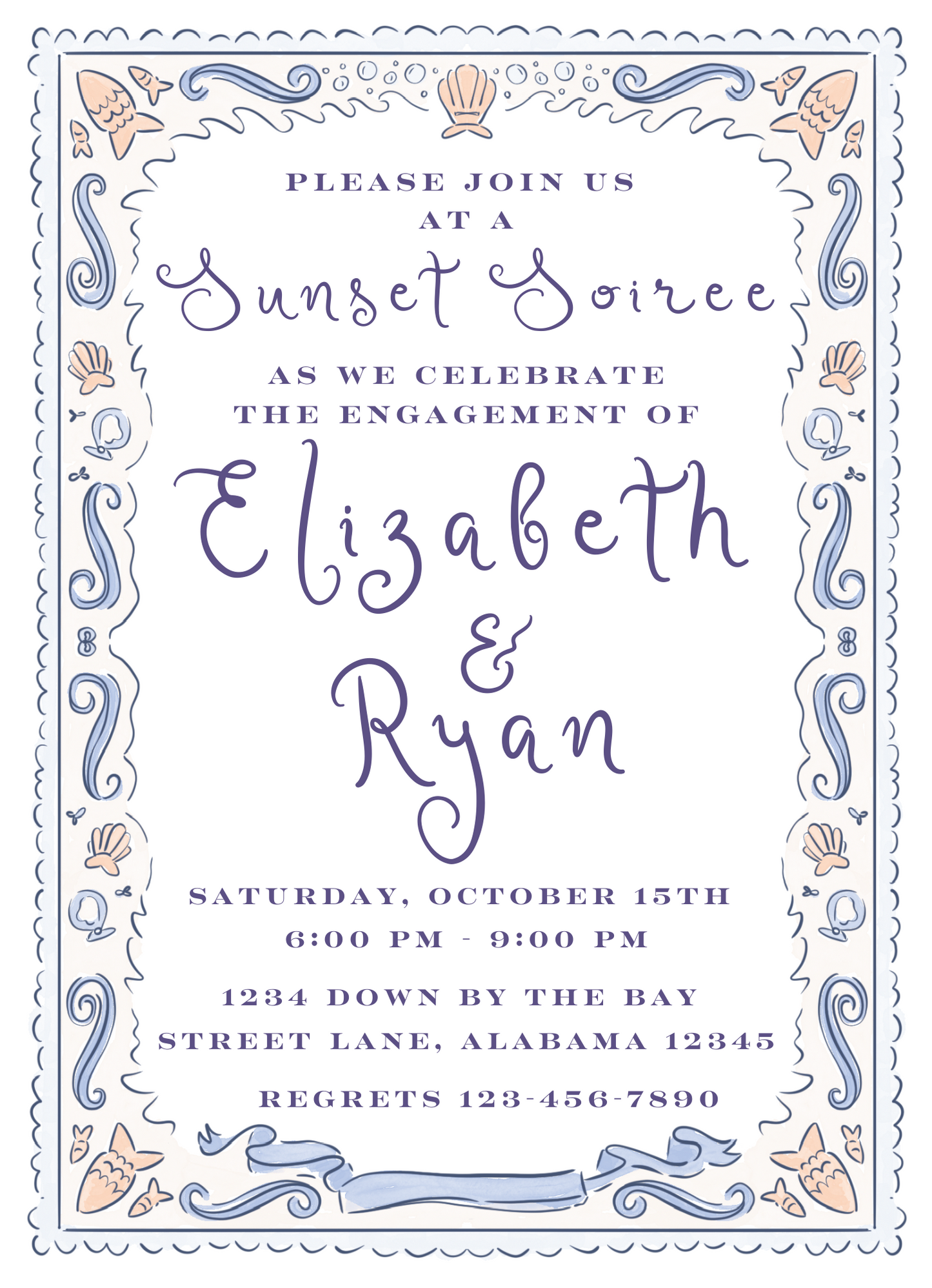 coastal soiree invitation