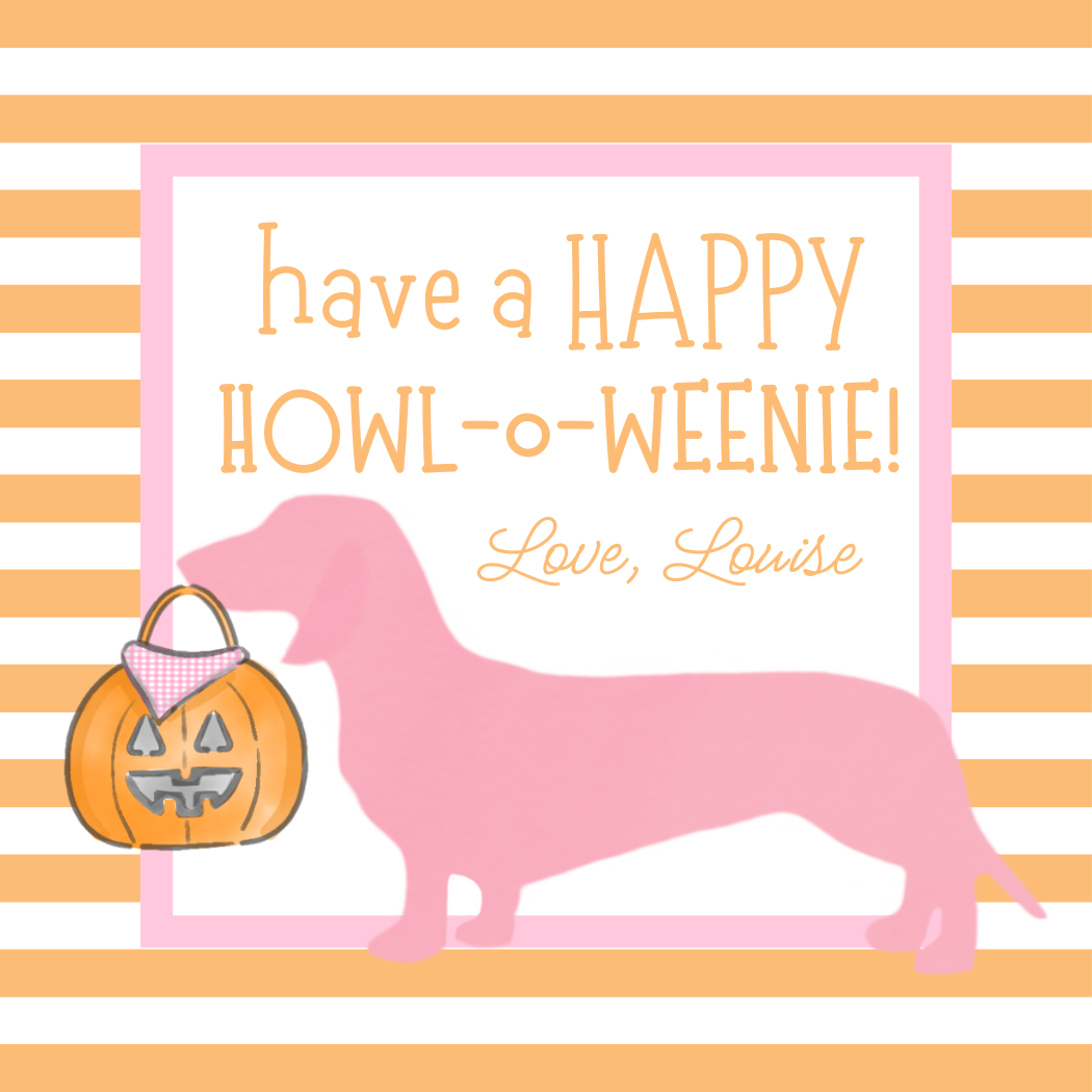 HAPPY HOWL-O-WEENIE HALLOWEEN GIFT TAG