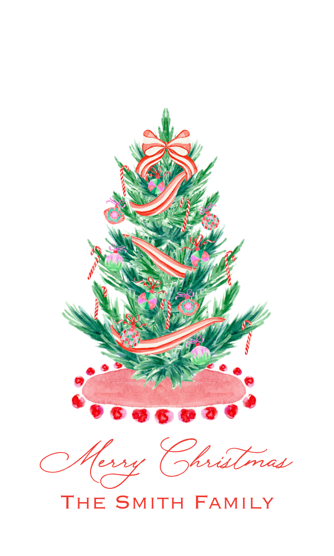 CLASSIC RED CHRISTMAS TREE GIFT TAG