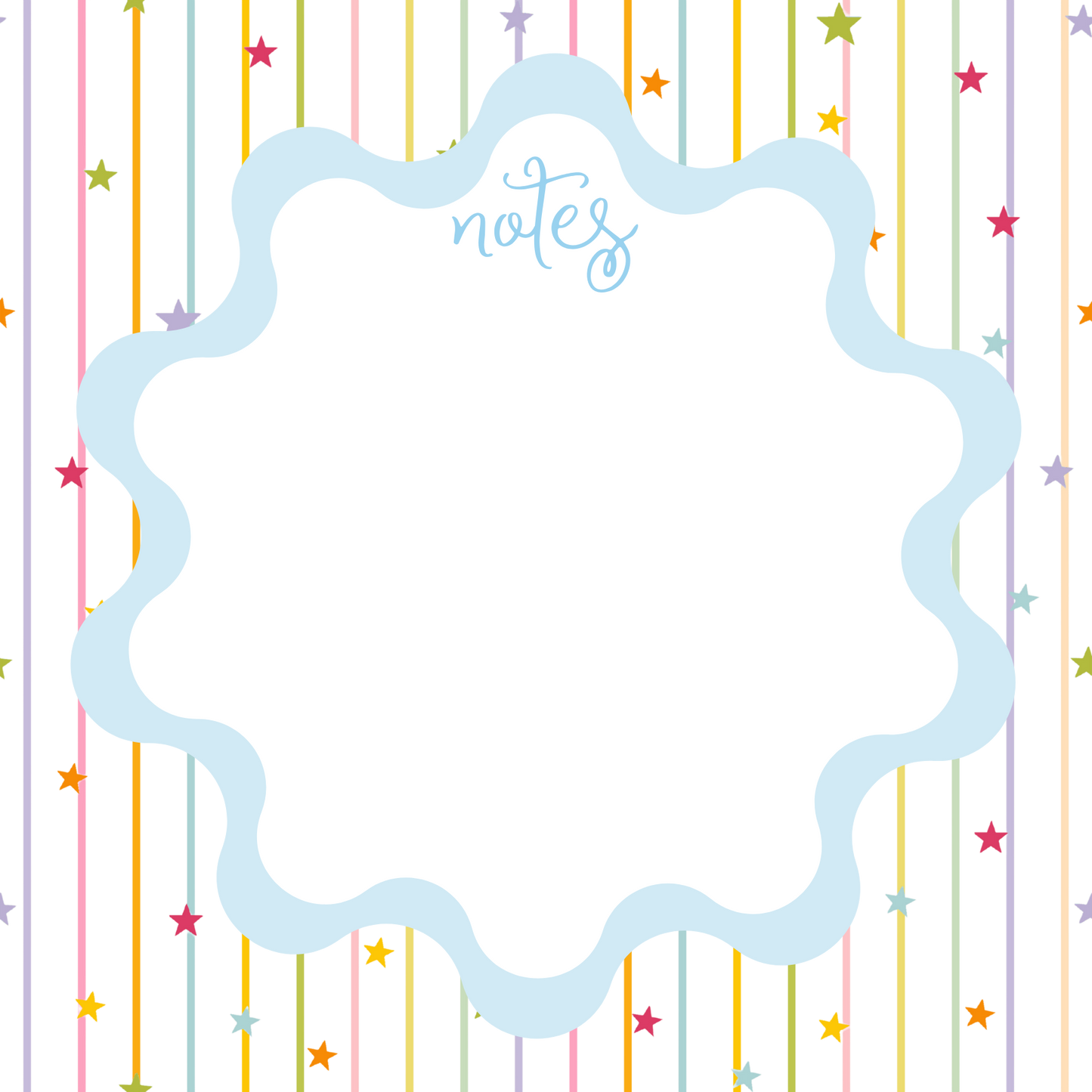 PARTY STARS + STRIPES  NOTEPAD