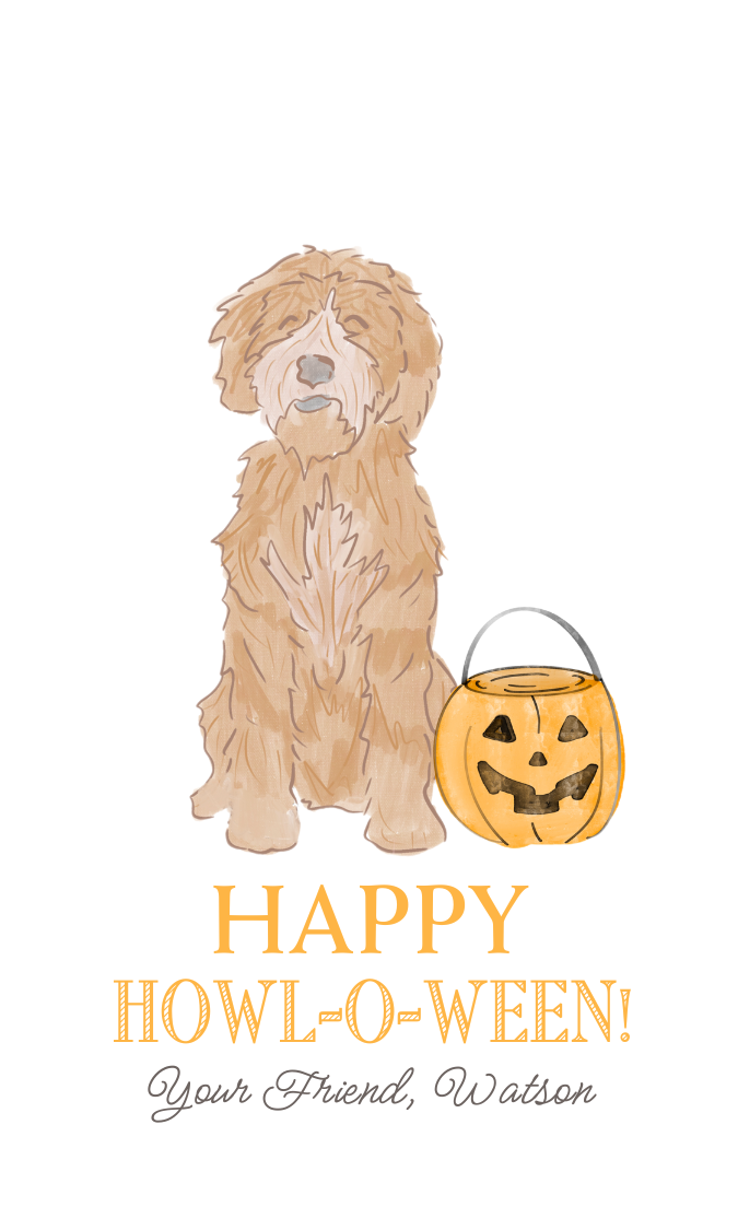 happy howl-o-ween halloween gift tag