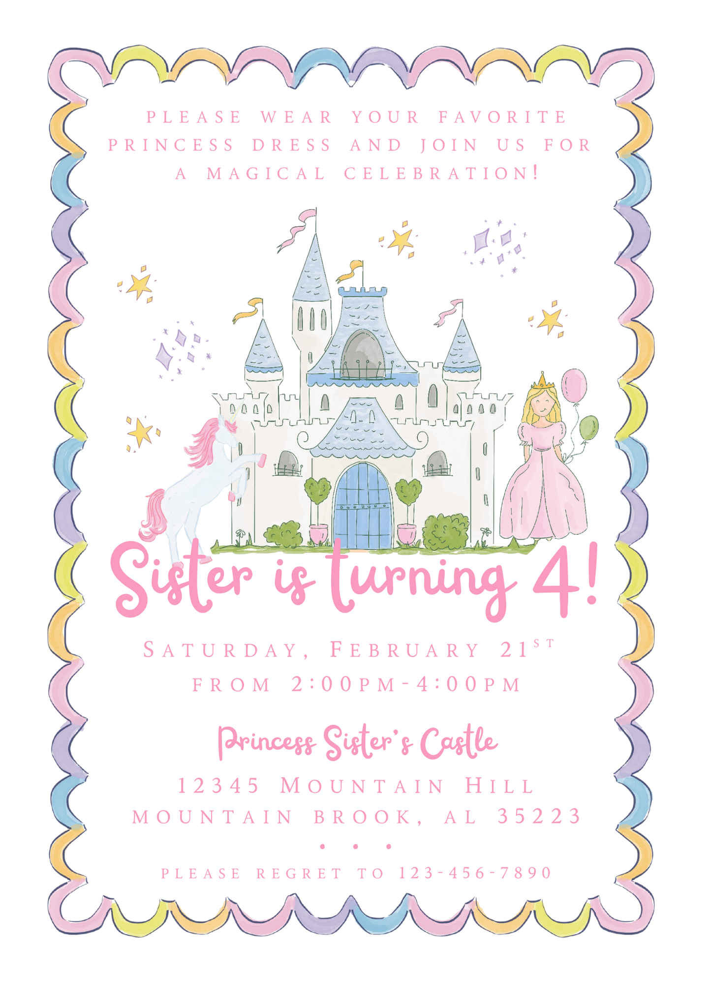 princess party invitation