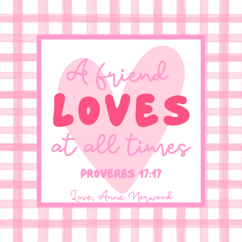 A FRIEND LOVES AT ALL TIMES VALENTINE