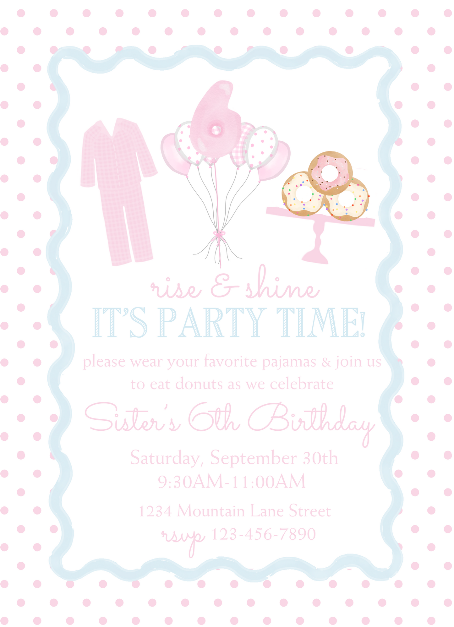 DONUTS & PAJAMAS INVITATION