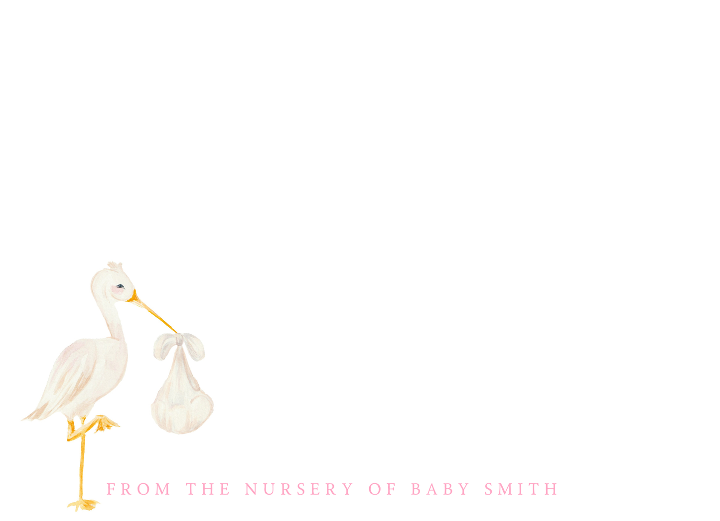 stork nursery stationery