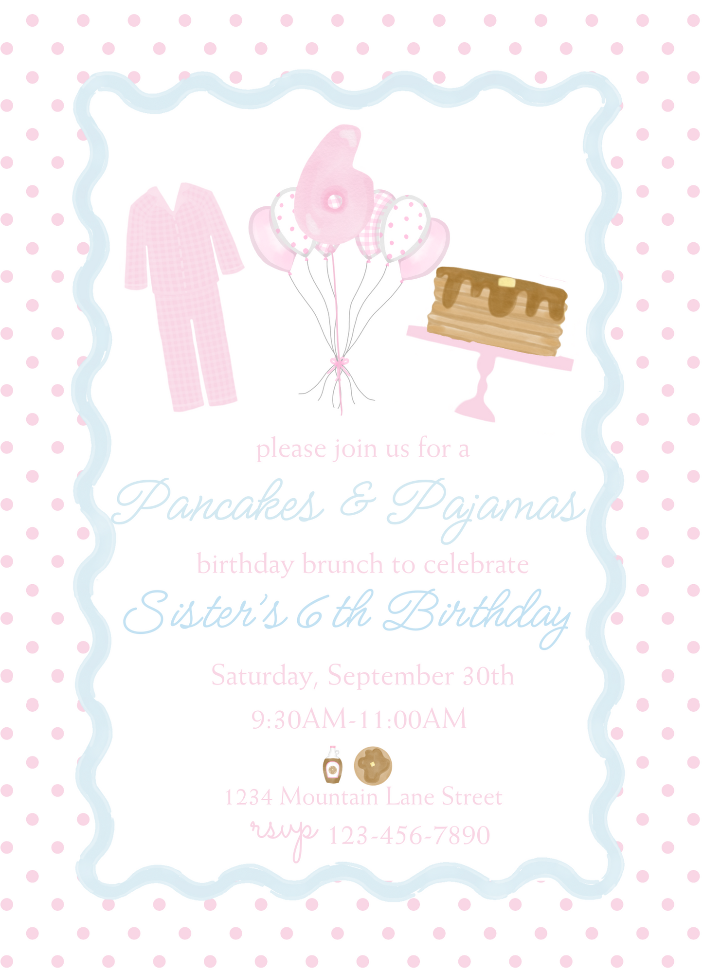 PAJAMAS & PANCAKES INVITATION