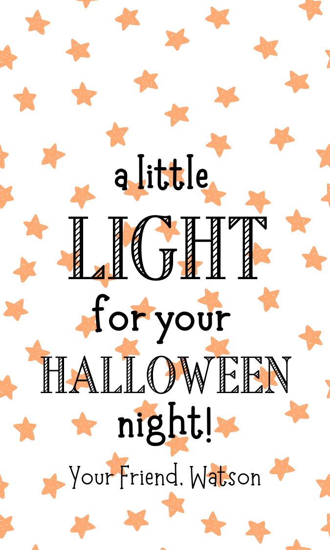 light your halloween night gift tag