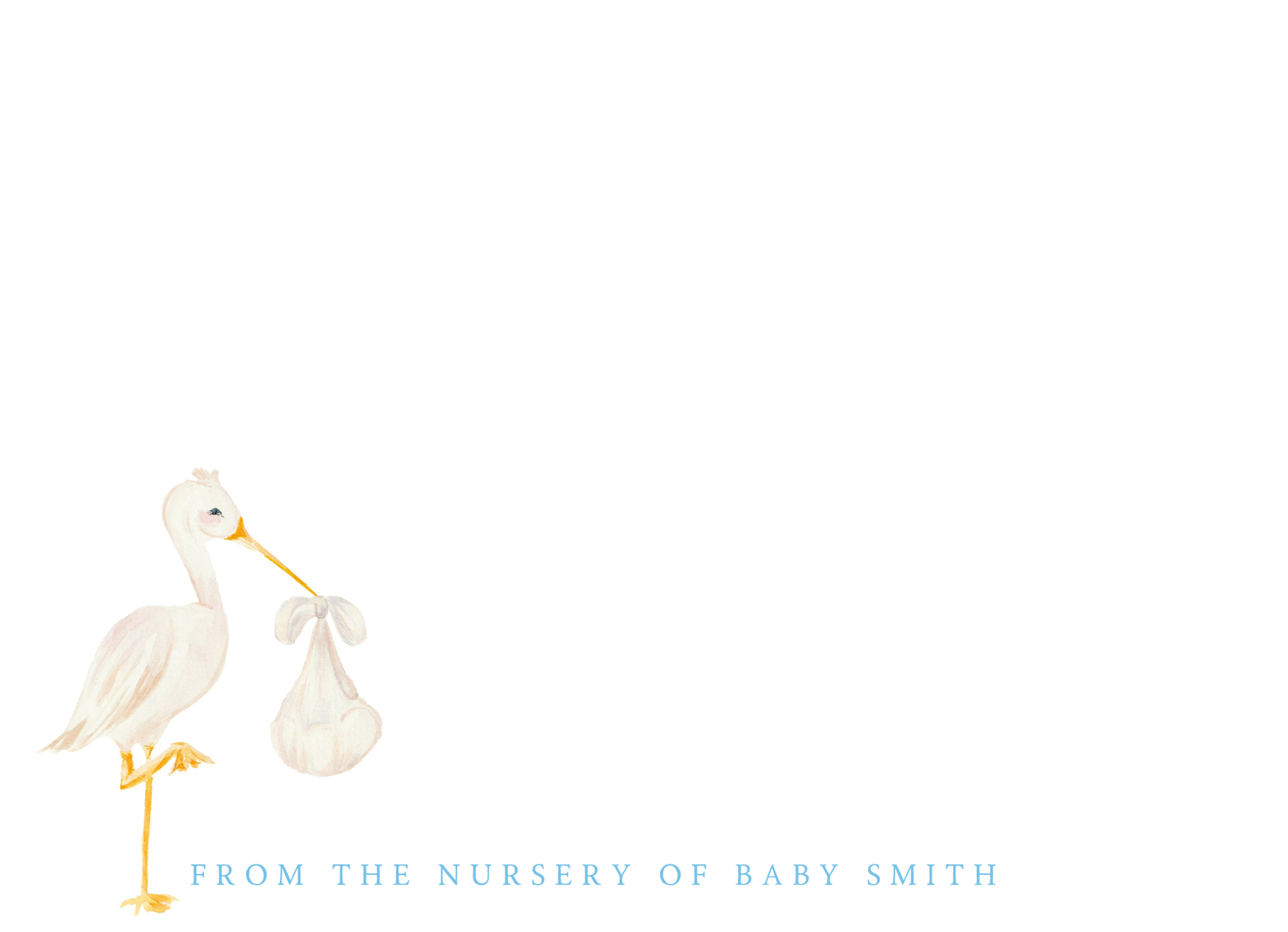stork nursery stationery
