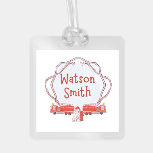 Fire Truck bag tag