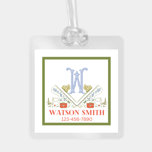 Fishing laminated luggage tag